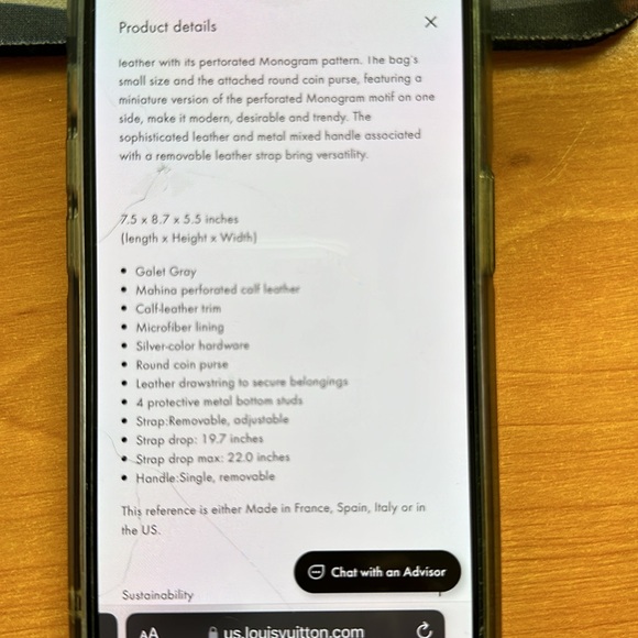 Louis Vuitton Bella Galet Gray bucket bag. EUC. - Picture 7 of 8